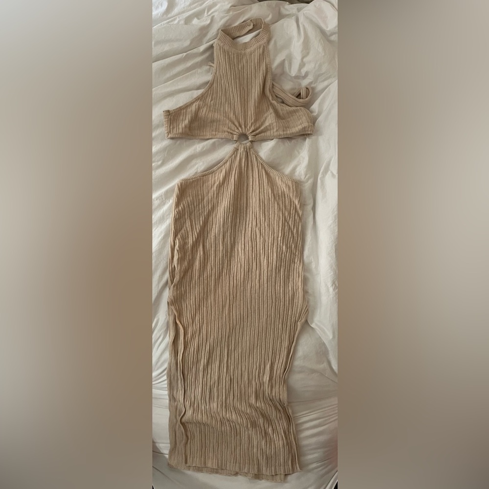 L’Academie Magnolia Midi Dress in Tan